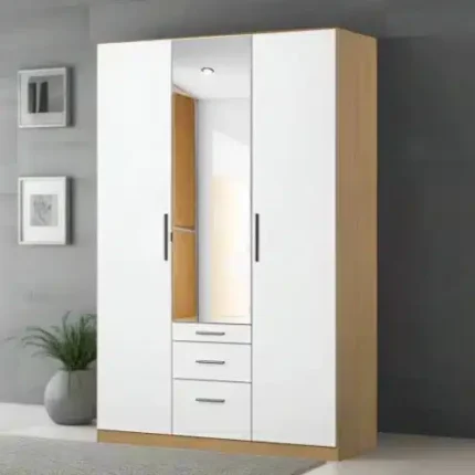دولاب مودرن ابيض و خشبى